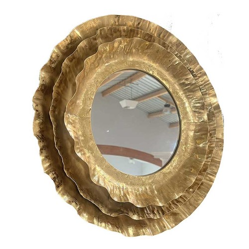 Miroir rond doré - , king