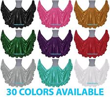 TMS Satin Flamenco Skirt Belly Dance Tribal Gypsy Tiered Full Ruffle Troup Jupe