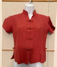 Cambodia 100% SILK Mandrin Style Top in NWOT