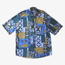 Vintage 90s Men's Angelo Litrico Abstract Sailing Boat Print Short Sleeve Shirt