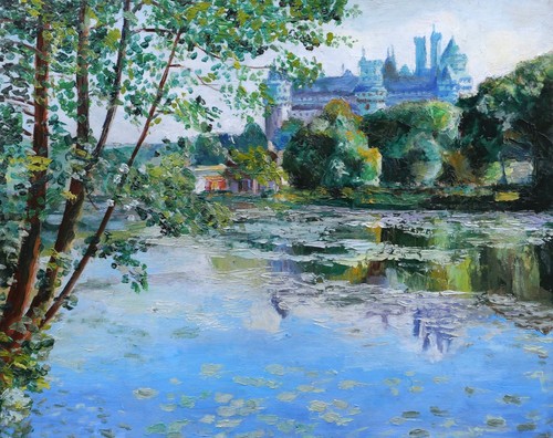 Tableau paysage vue - , château