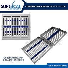Dental Sterilization Cassette 8" X 7" X 1.5" W/Locking Clamp Surgical German Gr