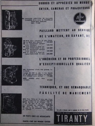 Publicité 1954 tiranty camera - publicitÉ,