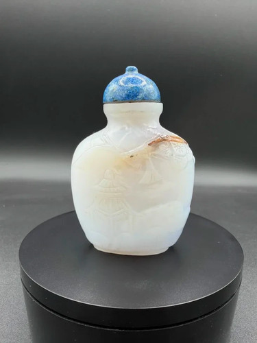 Chinese carved agate snuff - carved,