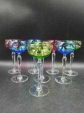 Service 8 Roemer wine glasses in colored crystal Val Saint Lambert Mod "Saumur"