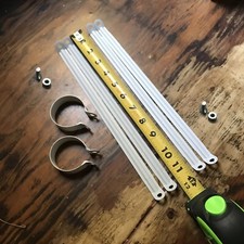 IKEA White STOLMEN. Wall-Mounting Bracing Straps (for 1 post, upper + lower set)