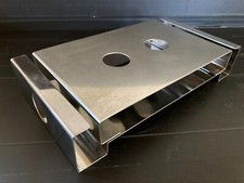 1970 PERGAY KAPPA MONNET STAINLESS STEEL CANDLE FLAT HEATER STEEL MODERNIST BRUSH