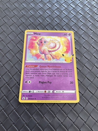 Carte pokémon mew 011 - pokémon, 011/025