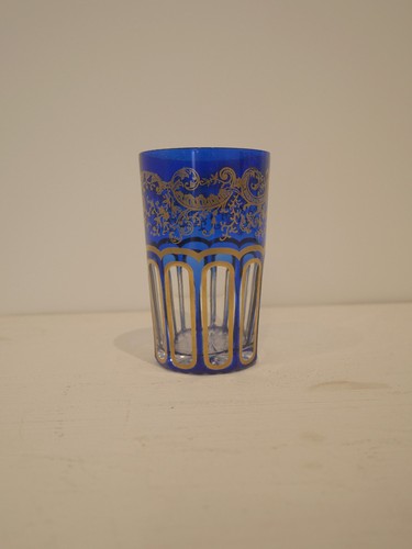 Goblet thé cristal bleu - cristal,