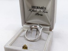 HERMES Cheval Horse Silver Tone Ring Authentic BOXED RARE