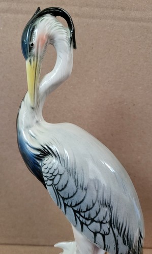 Porcelain gray heron - porcelain,