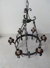 Lustre À 6 Lumières En Fer Forgé Modèle IMPÉRO Avec Chaîne À Suspendre