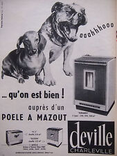 1962 PRESS ADVERTISEMENT OIL STOVE DEVILLE BERGAMOT - DACHSHUND - ADVERTISING
