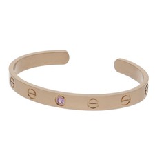CARTIER Love Open Bracelet 1P Pink Sapphire B6030016(#16) 18K Pink Gold USED