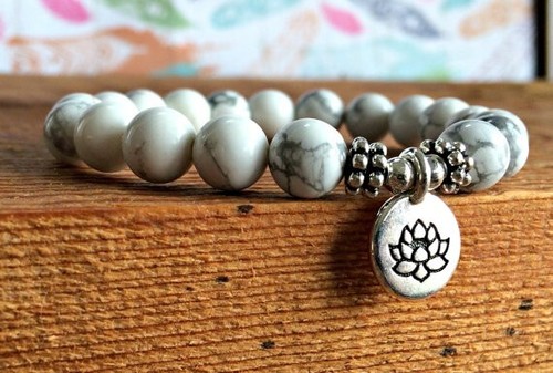 Bracelet perles howlite en - bracelet, de