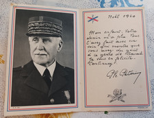 Carte de Voeux Noël 1940 Remerciement Maréchal PETAIN à un enfant n°2