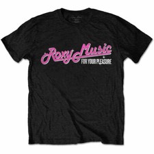 Roxy Music 'For Your Pleasure Tour' (Noir) T-Shirt - NOUVEAU ET OFFICIEL!