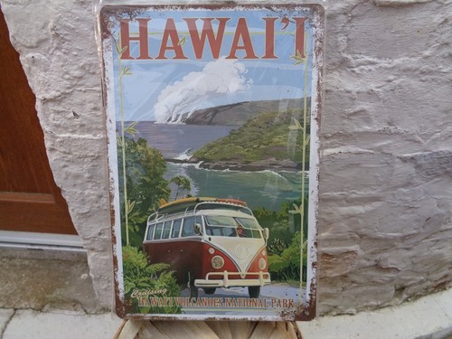 Tole metal affiche hawai - affiche, combi
