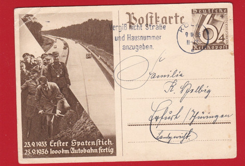 Postkarte 1936 travaux - ,
