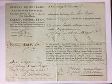 A48-Révolution Rare lettre de VOITURE de Paris, Bureau de Roulage Bruxelles 1799