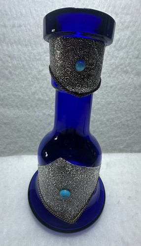 Bouteille vase bleu oriental - vase,,