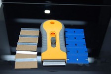 Porte Escamotable et Lame de Rasoir de Simple Face, Métal et Plastique, Grattoir