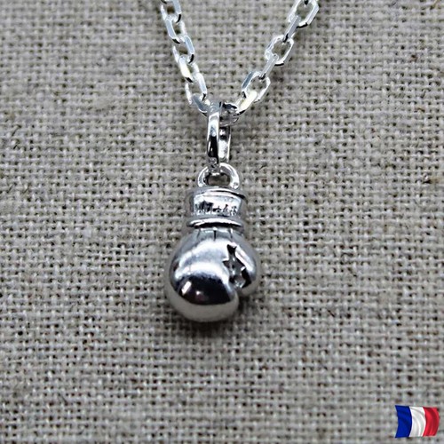Pendentif gant boxe argent - de,