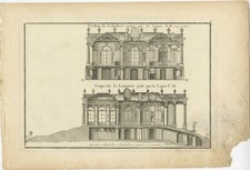 Pl. 1 Antique Print of Pavillon La Bouëxière by Le Rouge (c.1785)
