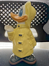 DISNEY DONALD DUCK CERAMIC FIGURINE WEARING RAINCOAT