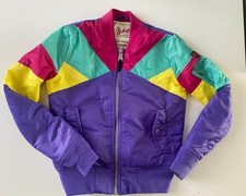 Blouson violet rose vert jaune