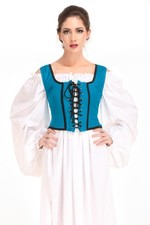 Déguisement médiéval femme pirate Renaissance corsage paysan réversible...