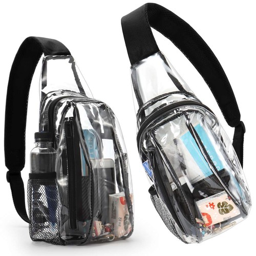 Adjustable clear pvc sling bag - sling,