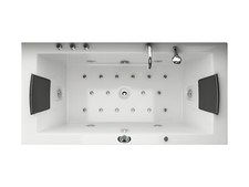 Whirlpool Villa Eugénie 2 personnes eau air chauffage ozone LED baignoire sal...