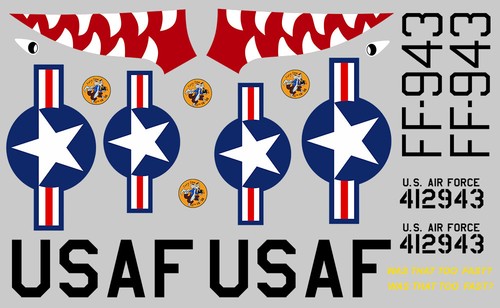 Set stickers usaf mustang p51 - set,