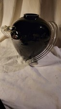 Vase verre Noir ailes torsadées claires style art déco DLG Nora Fenton