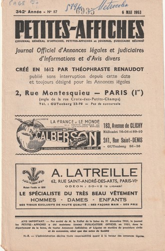 Journal affiches timbre - affiches, fiscal