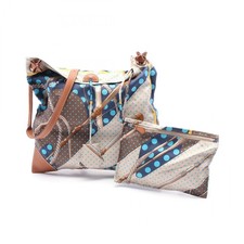 HERMES Silky City PM Clic Clac a Pois Shoulder Bag P silk leather Beige SHW