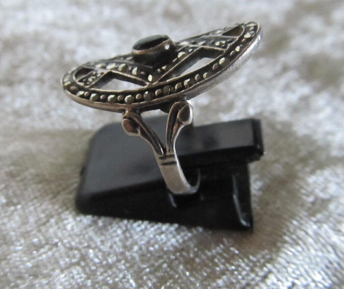 Bague ancienne marquise argent - ancienne,