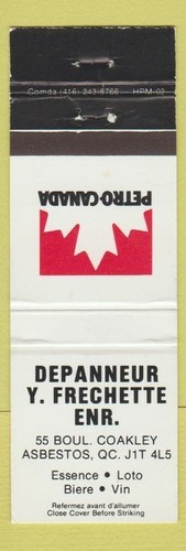 Matchbook cover petro - -, canada