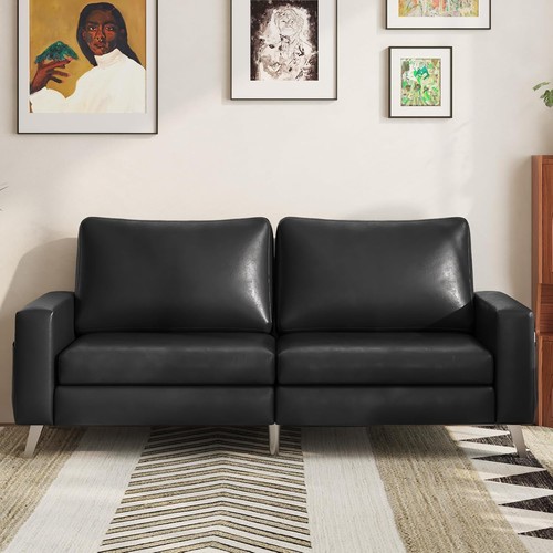 Faux leather loveseat sofa - faux,
