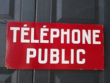 antique enamel plate PUBLIC TELEPHONE PTT LA POSTE folk art old phone