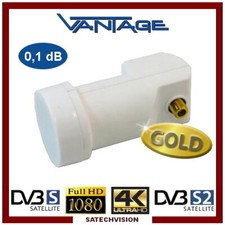 LNB Universel Single Vantage VT 0,1 dB Gain 65 dB Tête 1 Sortie Full HD 3D 4K