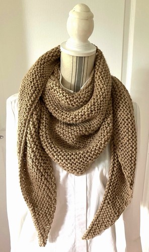 Châle beige alpaga - châle,