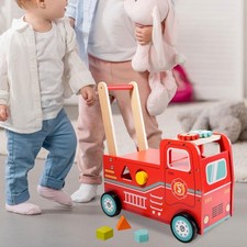 Chariot à pousser en bois pour bébé, jouet à pousser sur le thème du camion