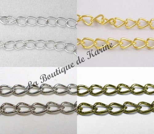 Chaine metal argente - m, de