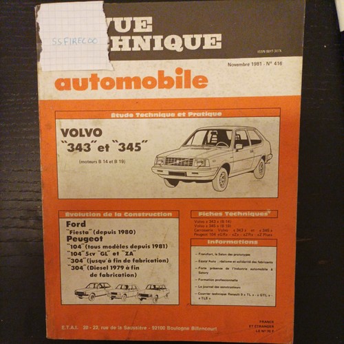 Revue technique volvo 343 345 - technique,