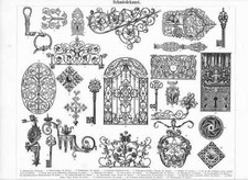 Forge Clé Table Gravure sur Bois De 1897 Fer Forgé Forgeron