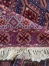 100% Wool Afghan Tapestry Rug 77" x 54" Purchased in Afghanistan Heavy Tapestry