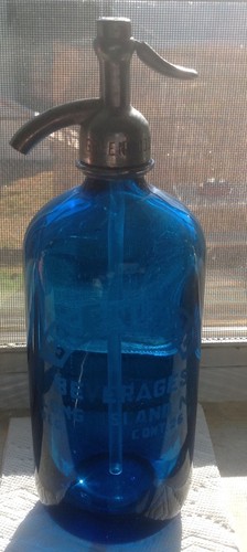 Vintage cobalt blue seltzer - blue,