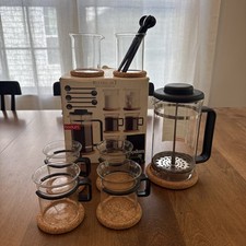 Bodum Brazil Glass Coffee 8 Cup Press 12 Piece Set Rare K1590 Box is Dirty